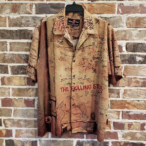 Vintage Rolling Stones Shirt Beggars Banquet Album Dragonfly Button-Up Sz Large